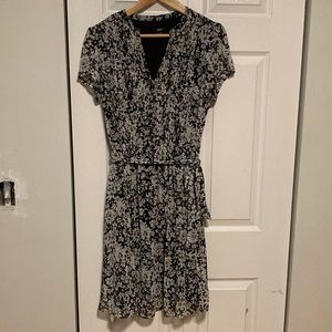 Black and white floral dress with cute details